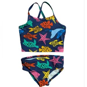 Hanna Andersson Multicolor Fish & Starfish 2 Piece Bikini Size 3T